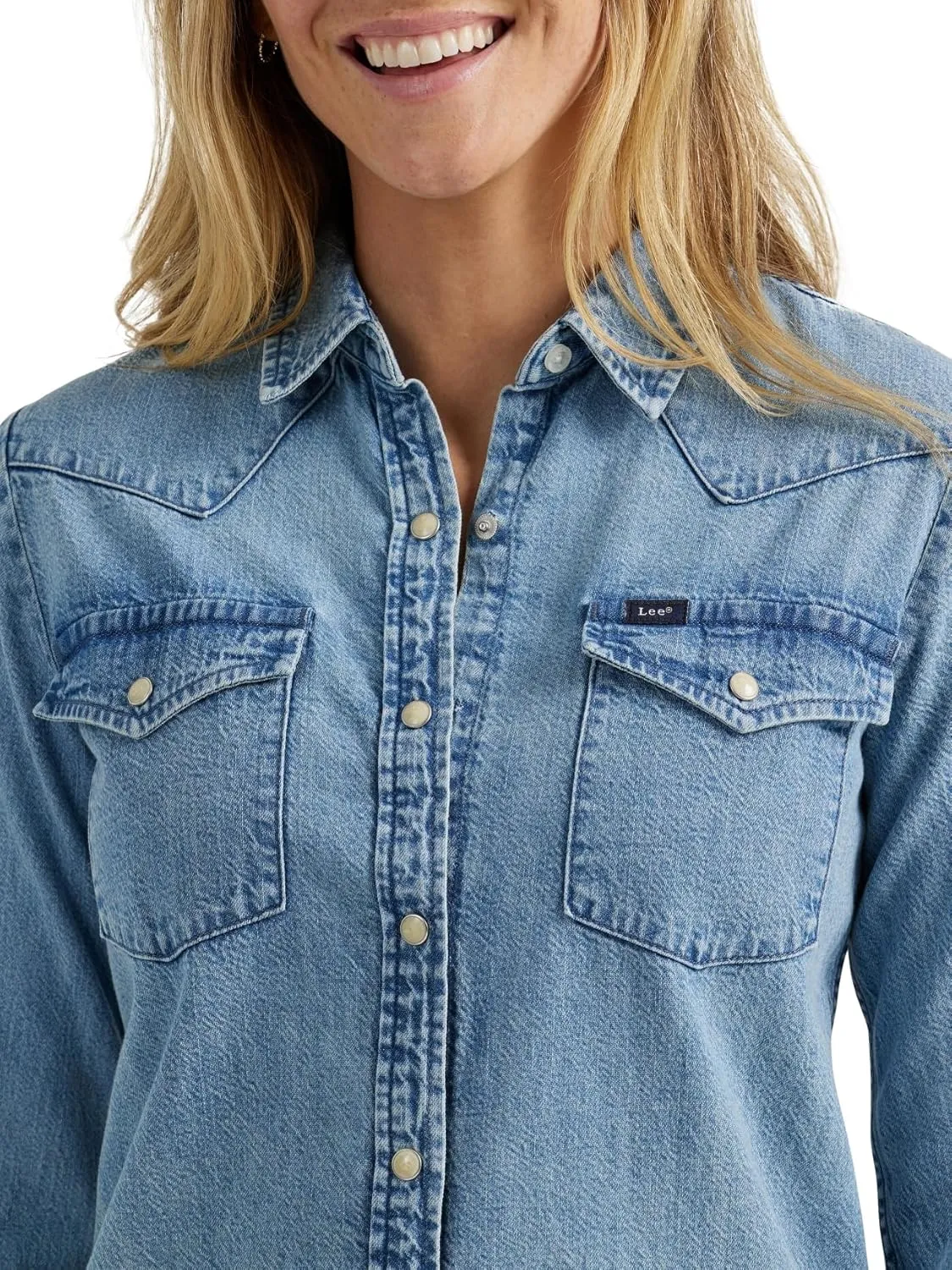 Lee Women's Legendary Slim Fit Western Snap Shirt