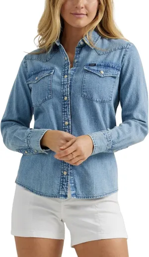 Lee Women's Legendary Slim Fit Western Snap Shirt