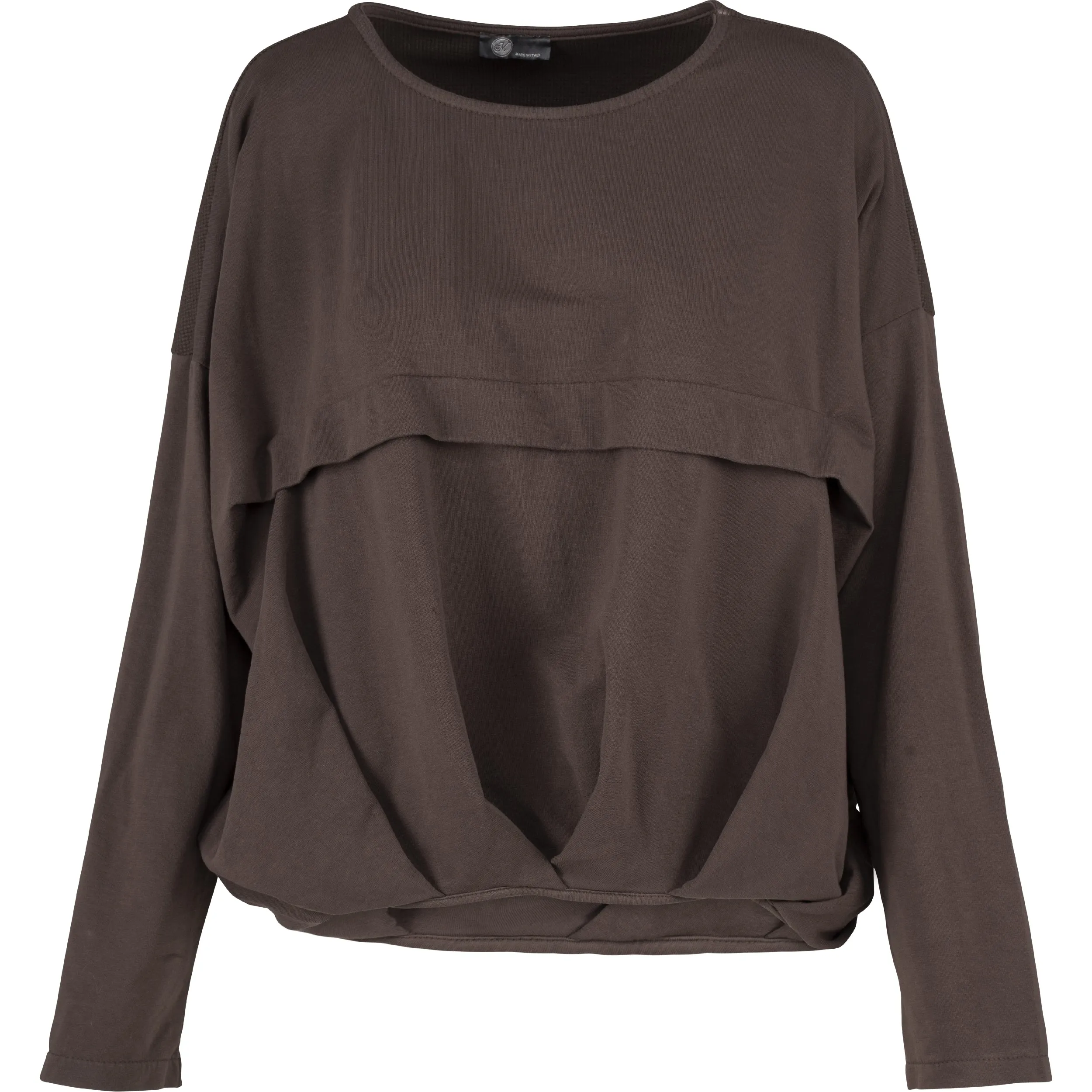 M Made in Italy – Wide Crew-Neck Long Sleeve Knit Sweatshirt