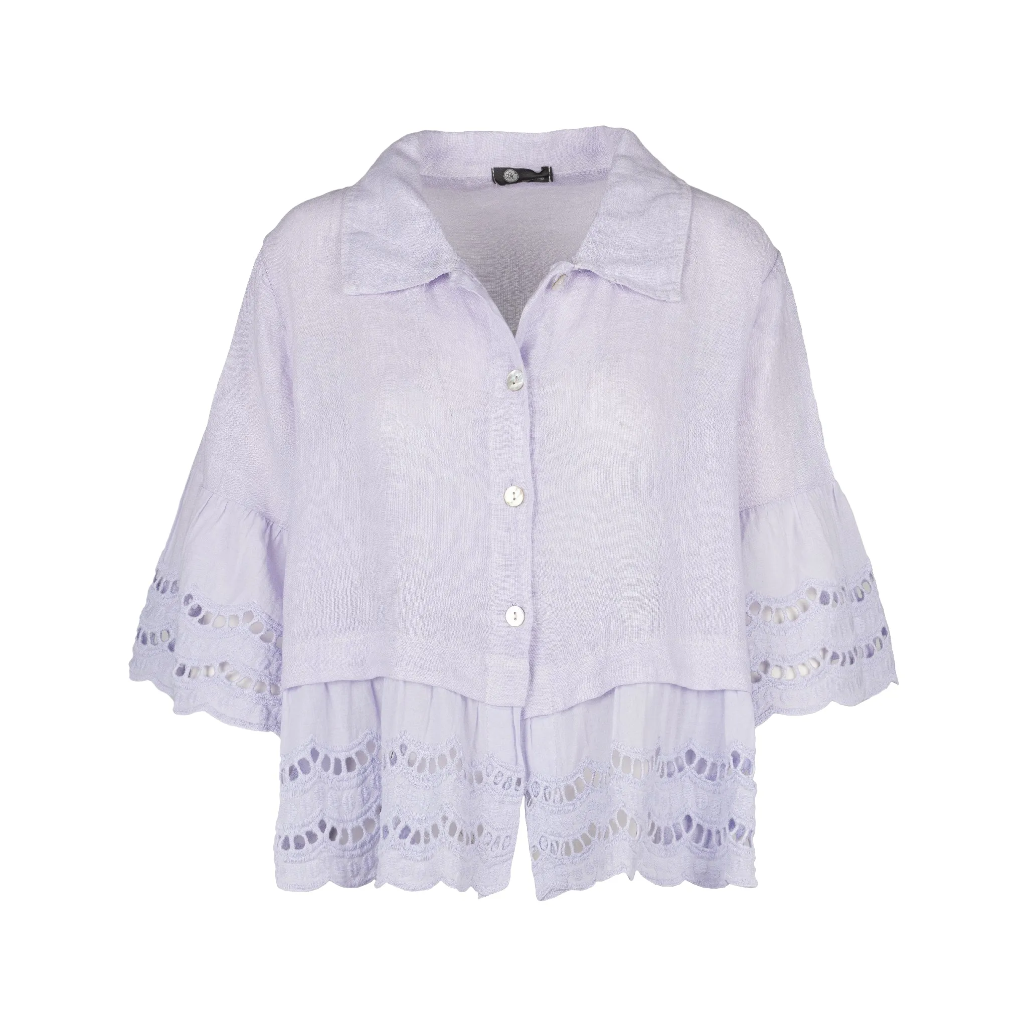 M Made in Italy  Women's Woven Half Sleeve Shirt