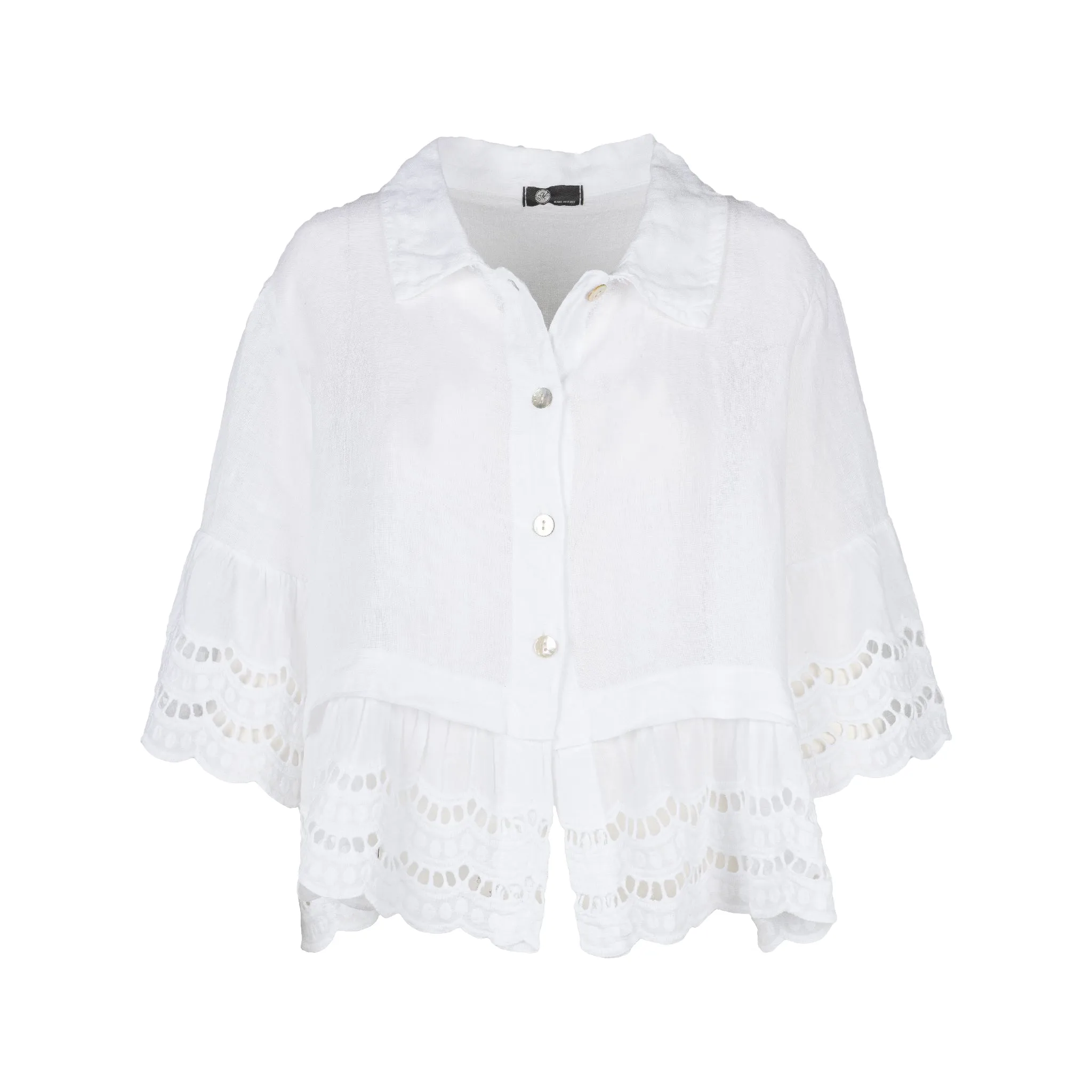 M Made in Italy  Women's Woven Half Sleeve Shirt