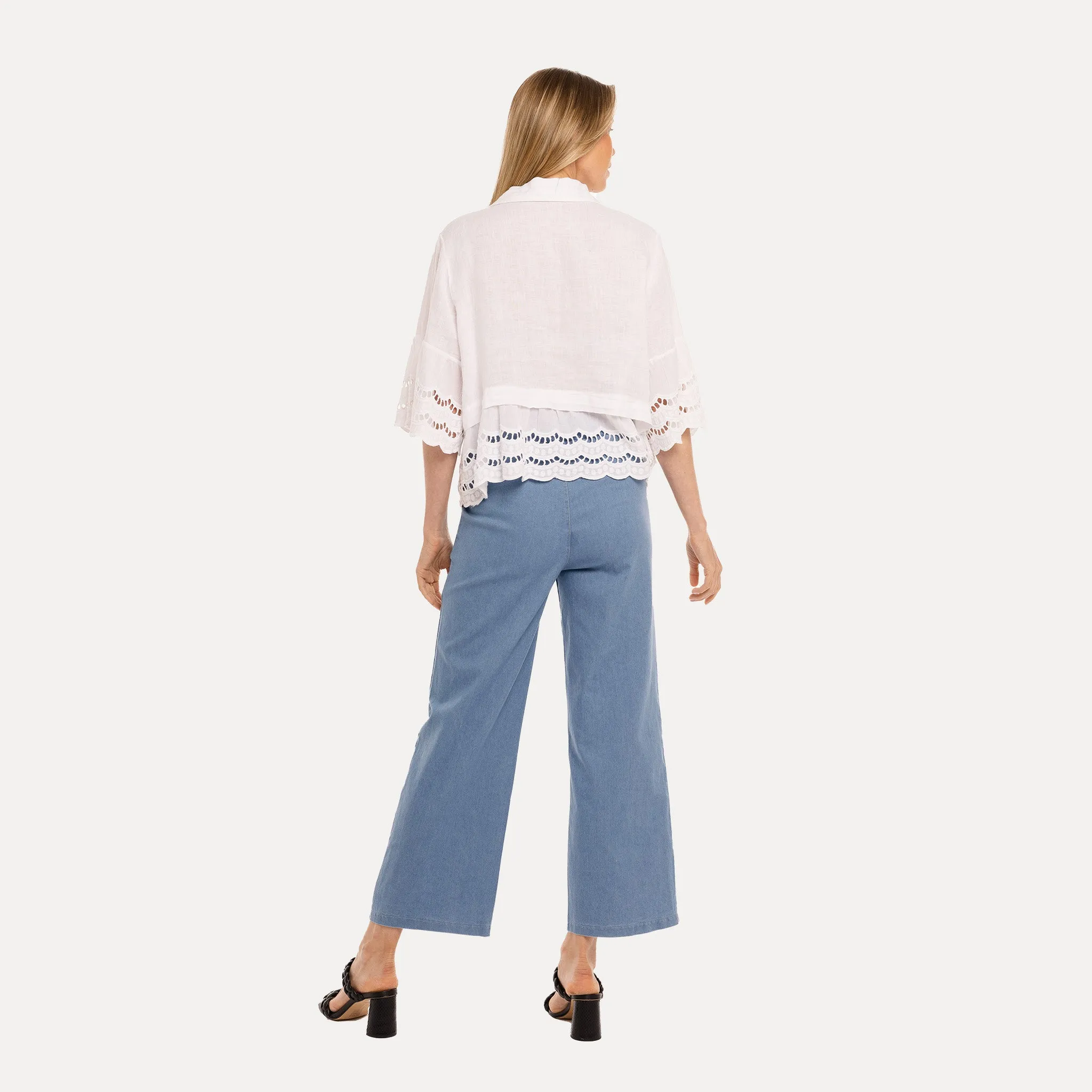 M Made in Italy  Women's Woven Half Sleeve Shirt