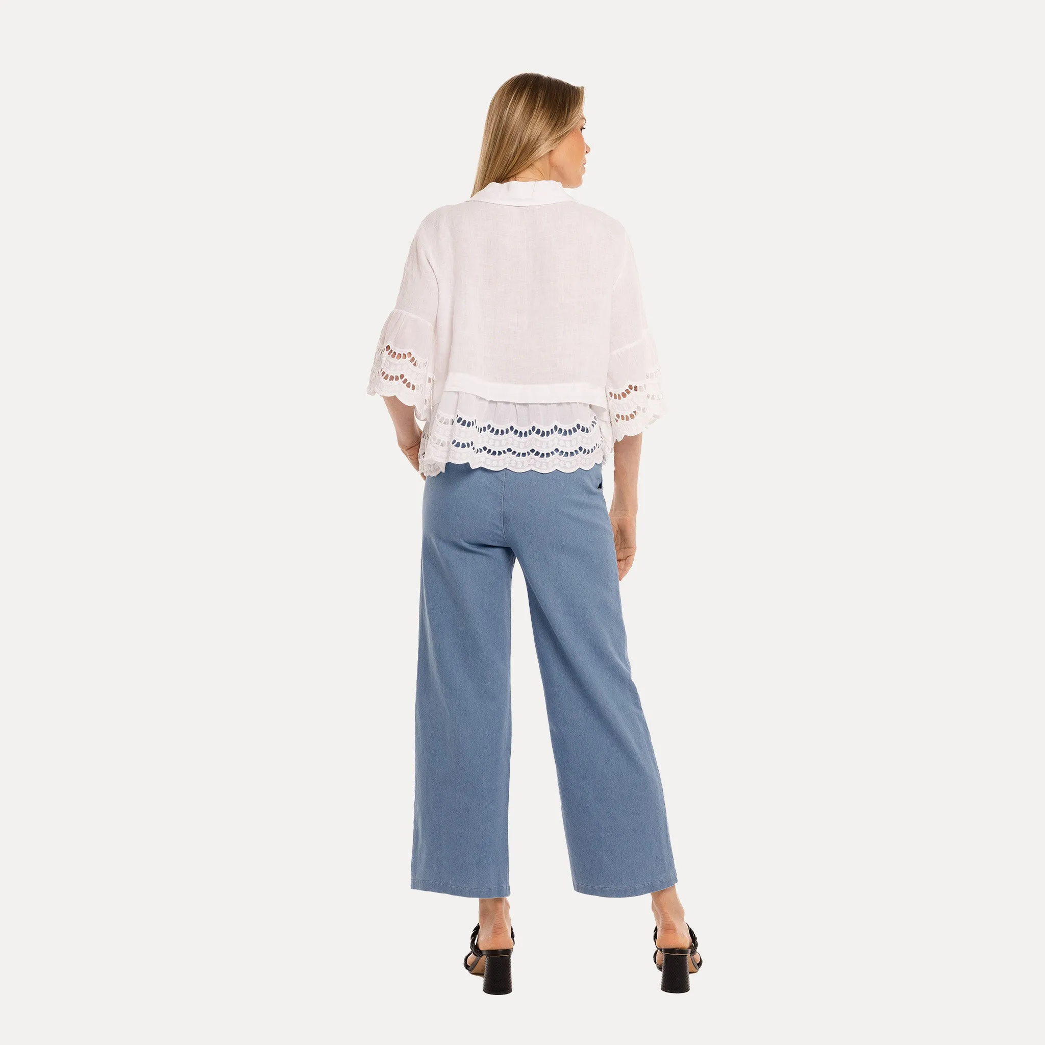 M Made in Italy  Women's Woven Half Sleeve Shirt