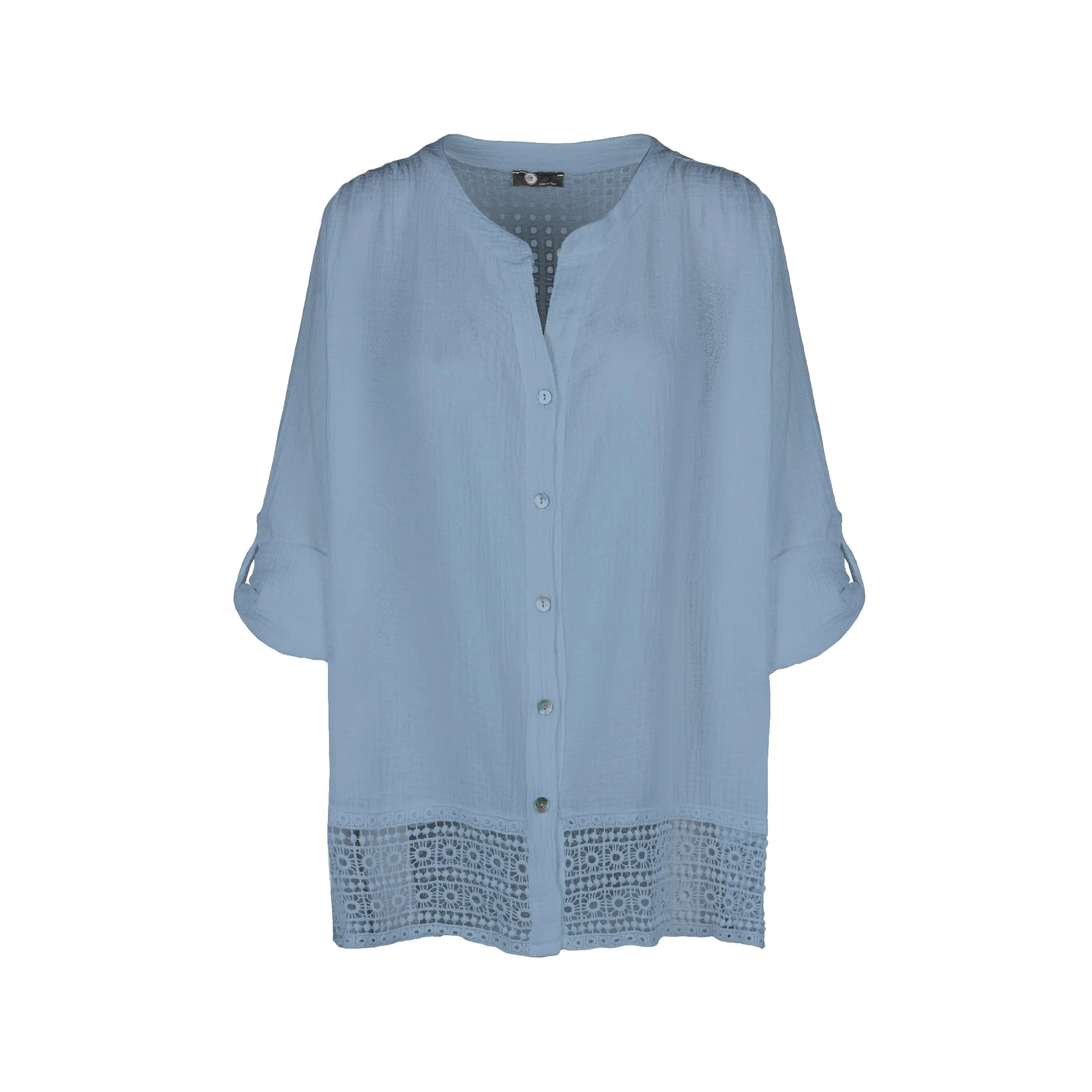 M Made in Italy  Women's Woven Long Sleeve Shirt