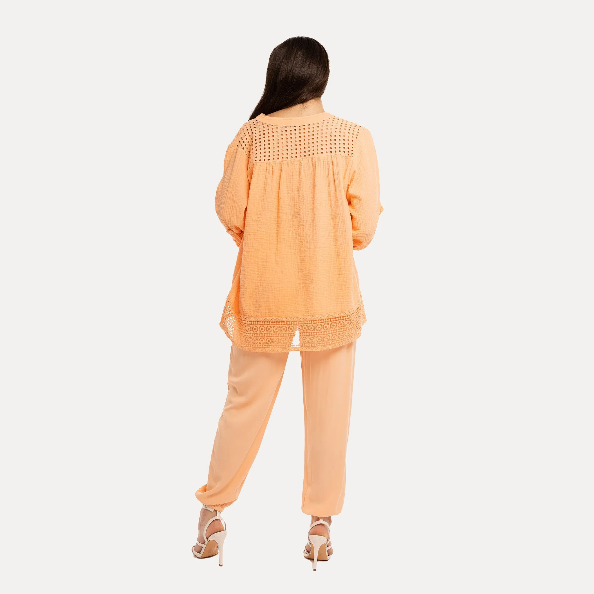 M Made in Italy  Women's Woven Long Sleeve Shirt