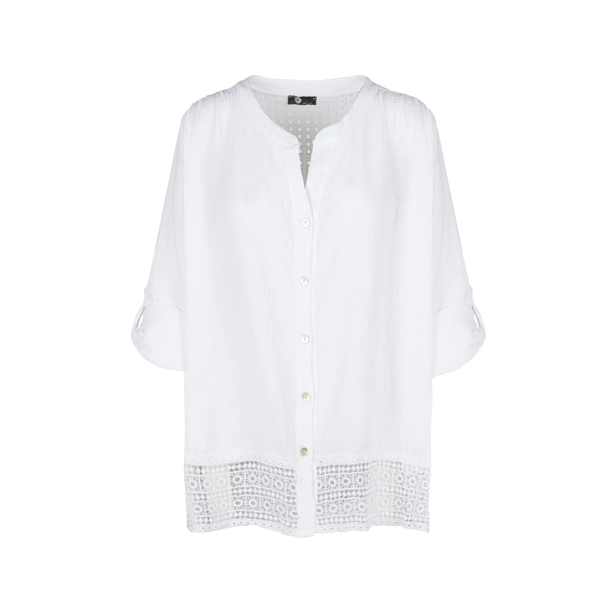 M Made in Italy  Women's Woven Long Sleeve Shirt