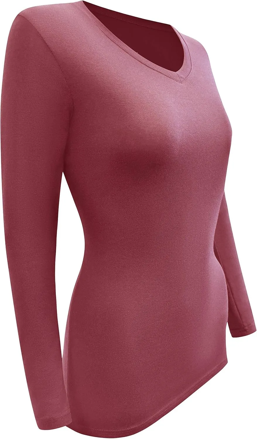 M&M SCRUBS Women's Under Scrub Tee V-Neck Long Sleeve T-Shirt - 5 Pack