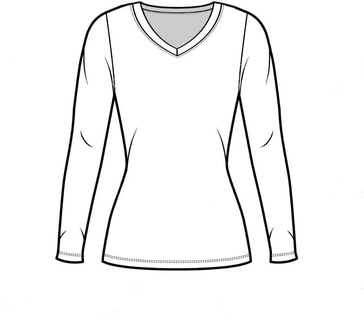 M&M SCRUBS Women's Under Scrub Tee V-Neck Long Sleeve T-Shirt - 5 Pack
