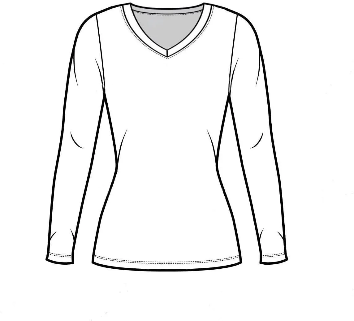 M&M SCRUBS Women's Under Scrub Tee V-Neck Long Sleeve T-Shirt - 5 Pack