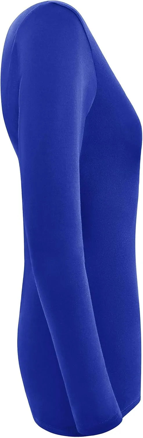 M&M SCRUBS Women's Under Scrub Tee V-Neck Long Sleeve T-Shirt - 5 Pack