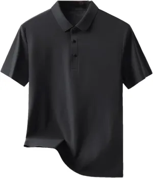 Men Slim Fit Polo Shirts Men Quick Dry Short Sleeve T-Shirt Ice Silk Quick Dry Fit Sports Tee