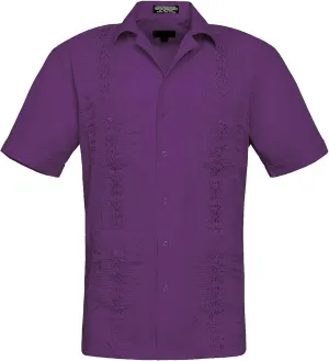 Men's Guayabera Premium Lightweight Embroidered Pleated Cuban Shirt