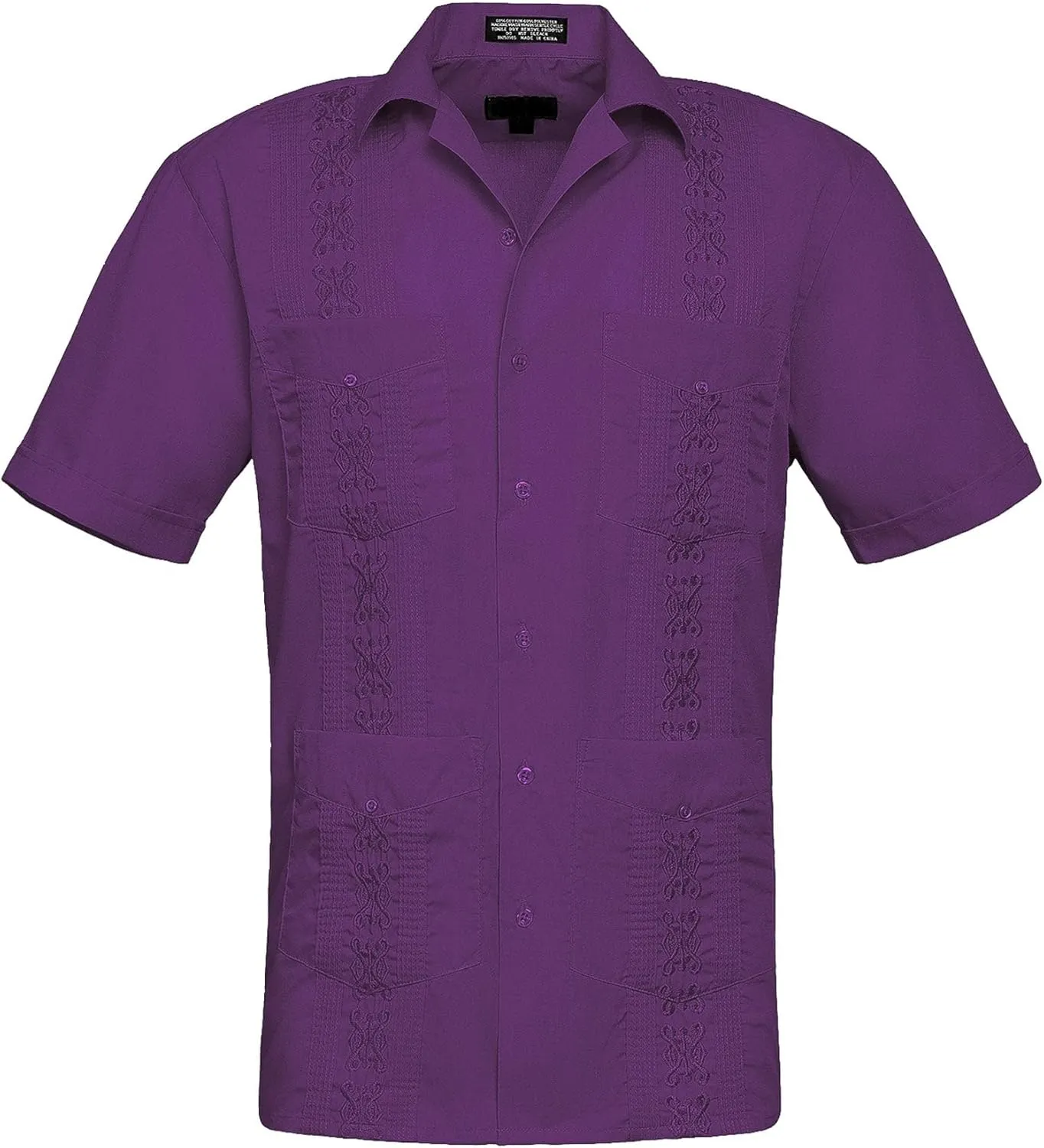 Men's Guayabera Premium Lightweight Embroidered Pleated Cuban Shirt