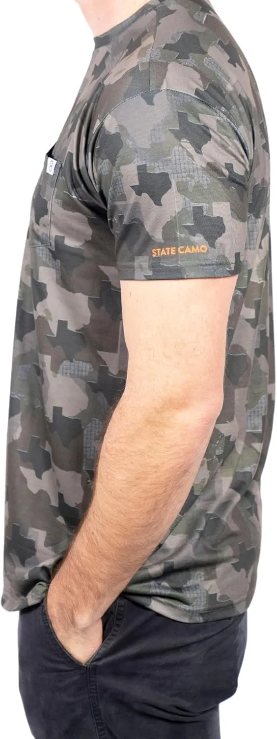 Mens Texas Camo Short Sleeve Shirt - Moisture Wicking