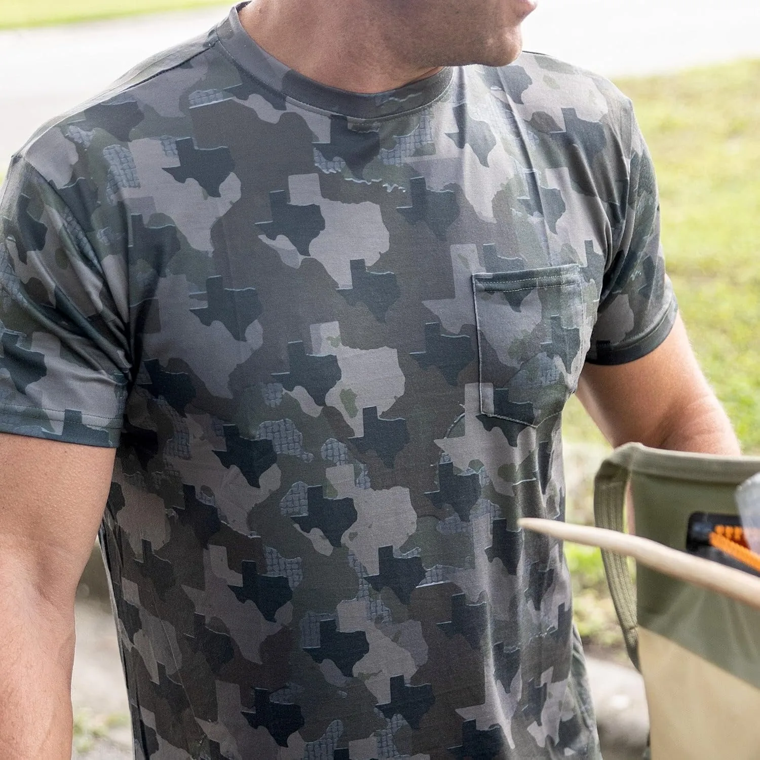 Mens Texas Camo Short Sleeve Shirt - Moisture Wicking