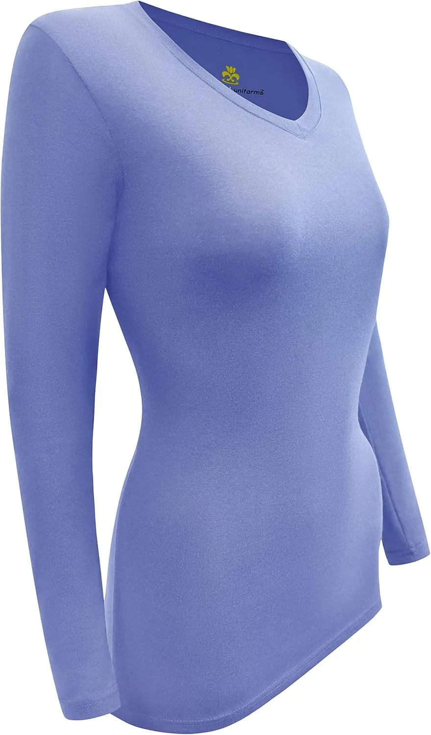 Natural Uniforms Women's Under Scrub Tee V-Neck Long Sleeve T-Shirt-3-Pack