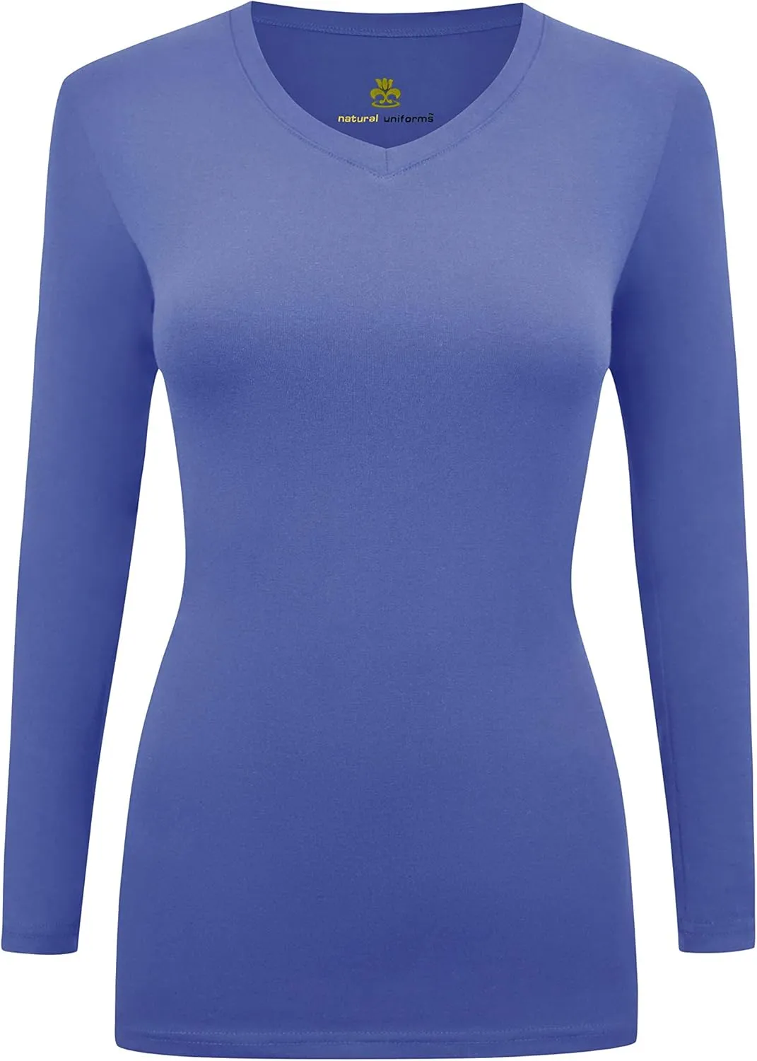 Natural Uniforms Women's Under Scrub Tee V-Neck Long Sleeve T-Shirt-3-Pack
