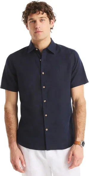 Nautica Men's Sustainably Crafted Linen Short-Sleeve Shirt