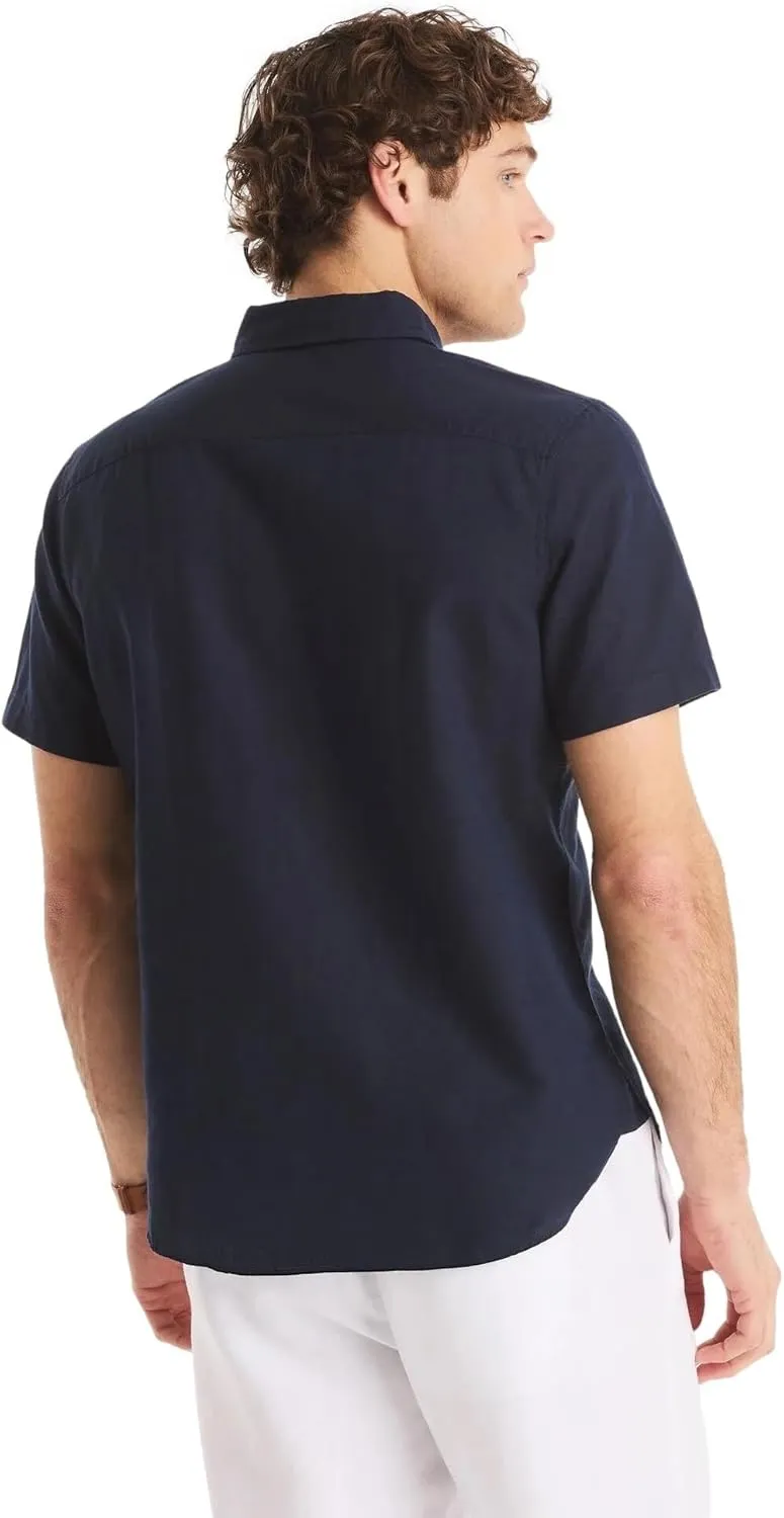 Nautica Men's Sustainably Crafted Linen Short-Sleeve Shirt