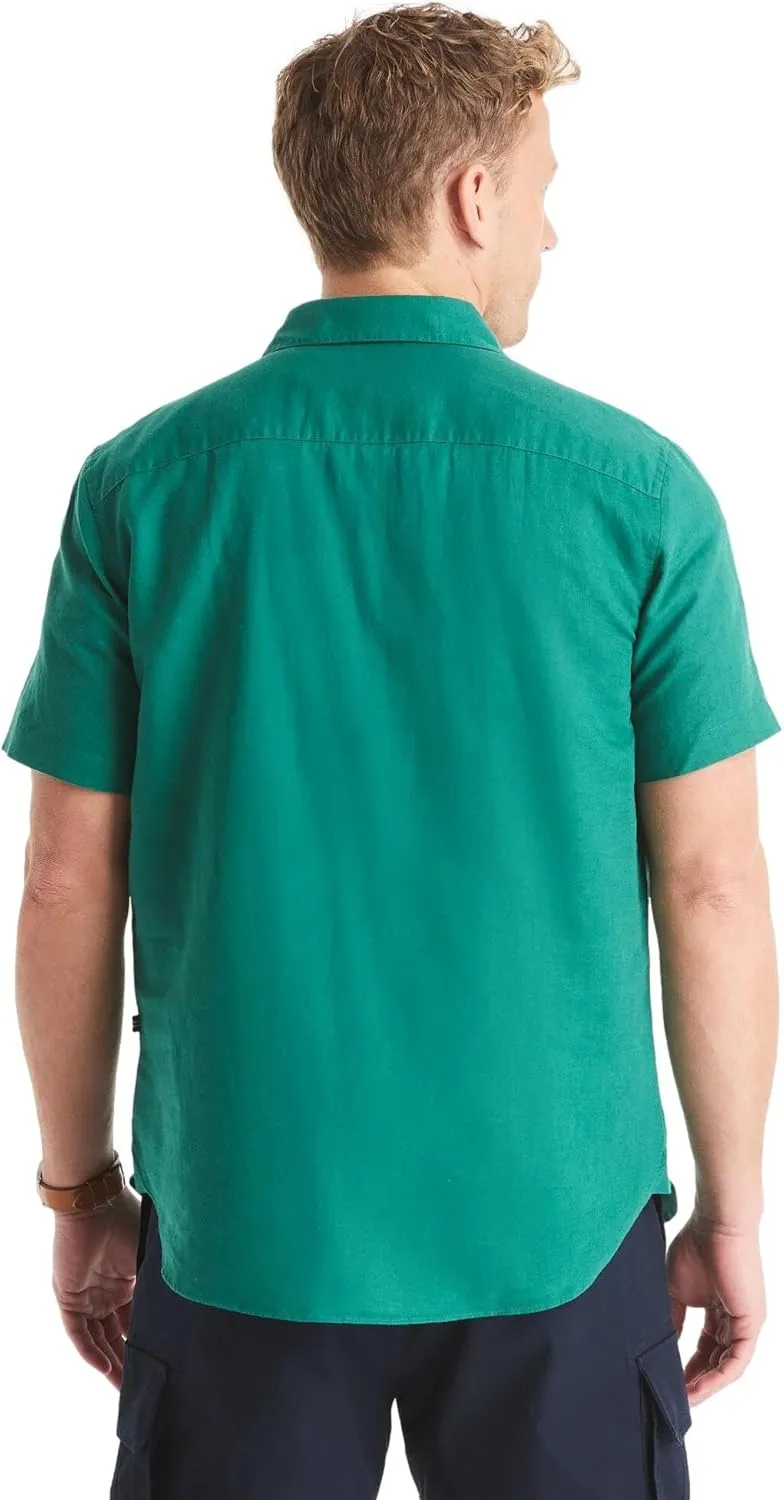 Nautica Men's Sustainably Crafted Linen Short-Sleeve Shirt