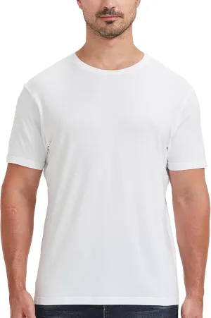 netdraw Men's Ultra-Soft Viscose Bamboo Undershirt Crew Neck Moisture Wicking T-Shirt Short Sleeve Casual Dressy Cotton Tee