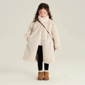 Neue Teenager Winter Mädchen Plüsch jacke einfarbig warm halten Prinzessin Pelzmantel Weihnachts geschenke 5 6 8 10 12 Jahre Kinder kleidung