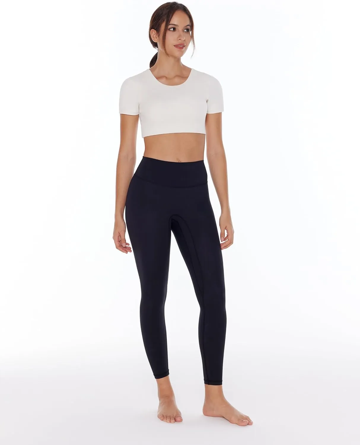 Open Back Workout Crop Tops for Women Backless Yoga Shirts Gym Short Sleeve Mild Support Compression Tee with Bra