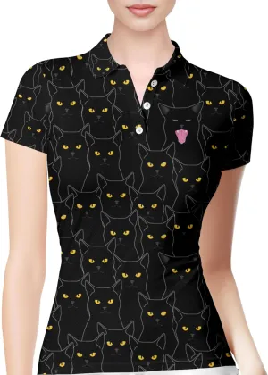 PAGYMO Funny Womens Golf Shirt Crazy Cute Print Moisture Wicking Short Sleeve Polo Shirts for Women