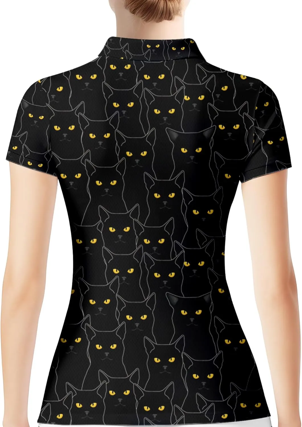 PAGYMO Funny Womens Golf Shirt Crazy Cute Print Moisture Wicking Short Sleeve Polo Shirts for Women