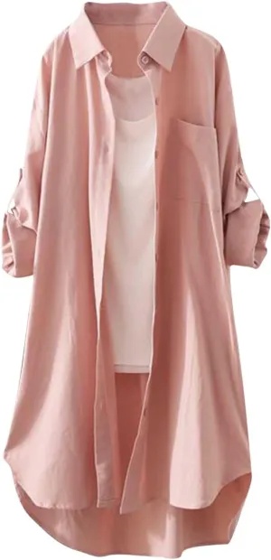 Plaid Shirts for Women 2025 Fashion Oversized Long Button Up Blouses Summer Beach Cover Up