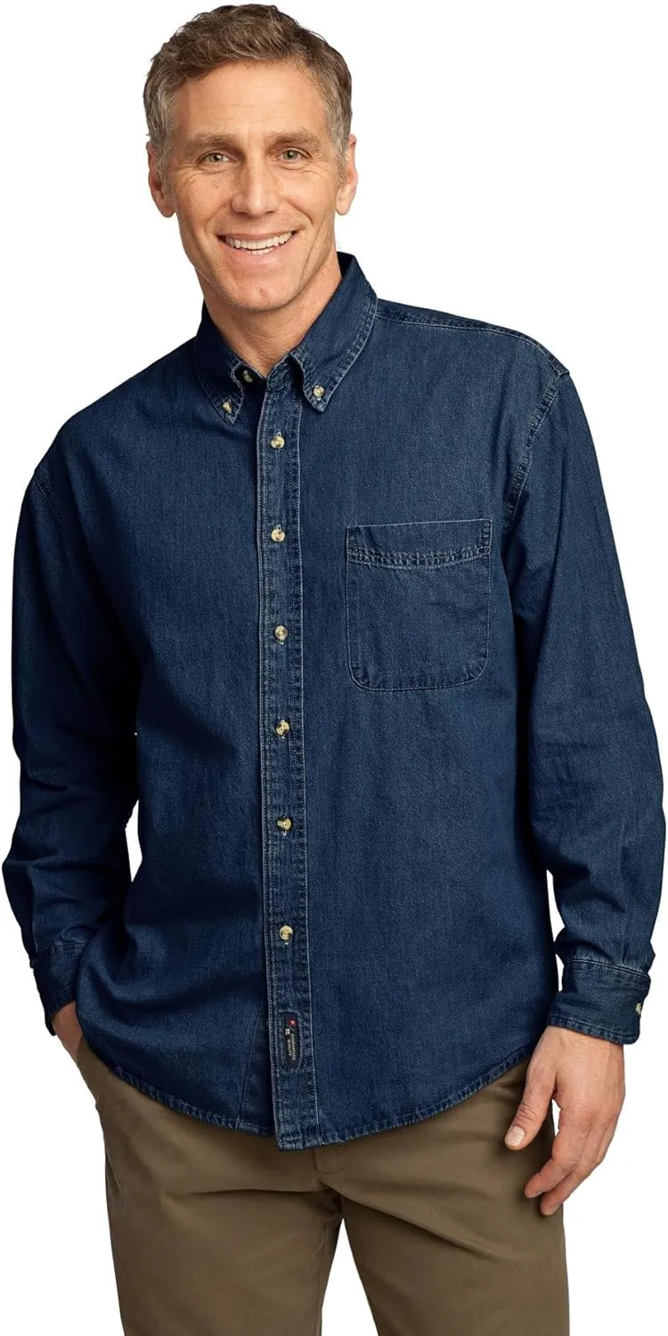Port & Company - Long Sleeve Value Denim Shirt. SP10