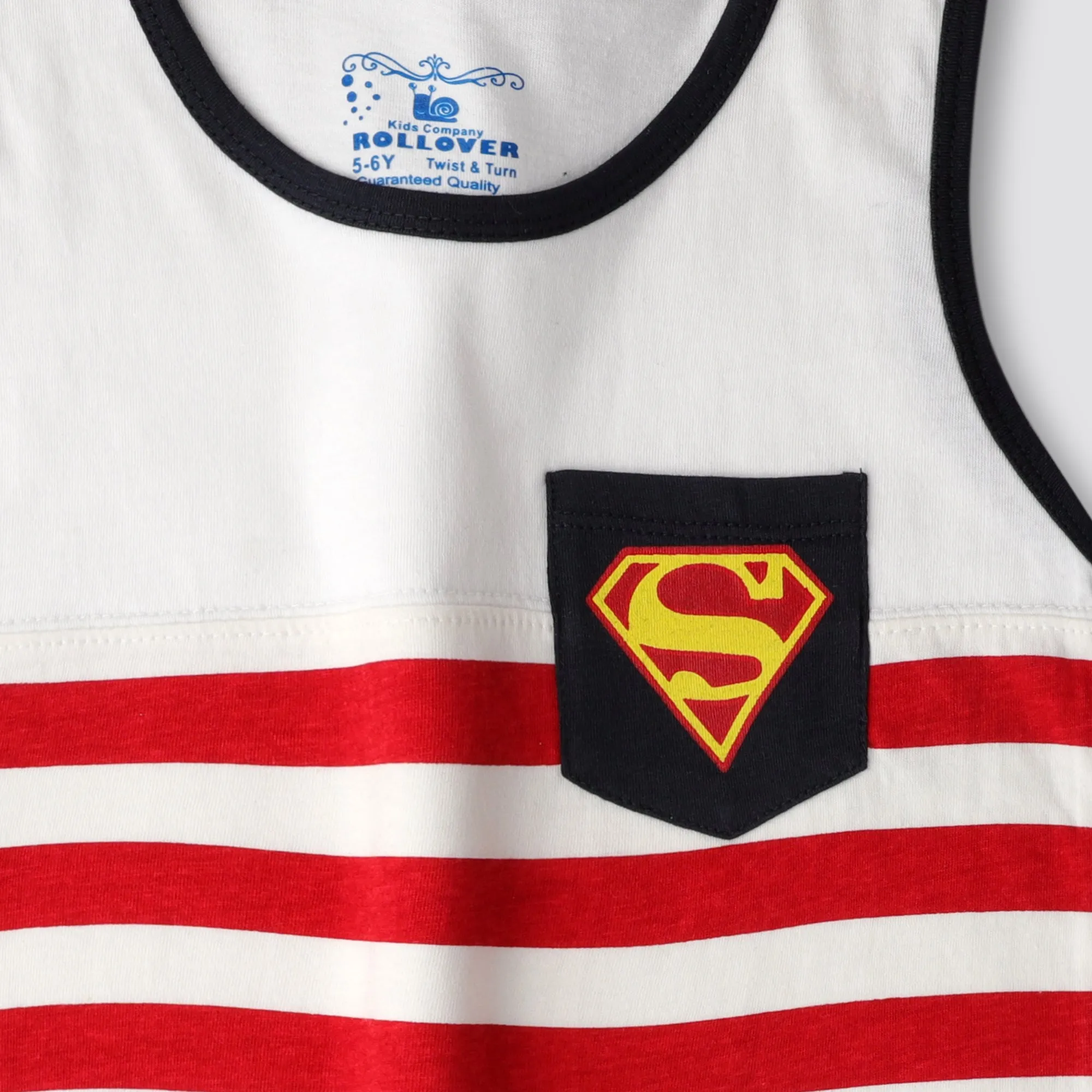 Red and White Boy's Striped Tank Top