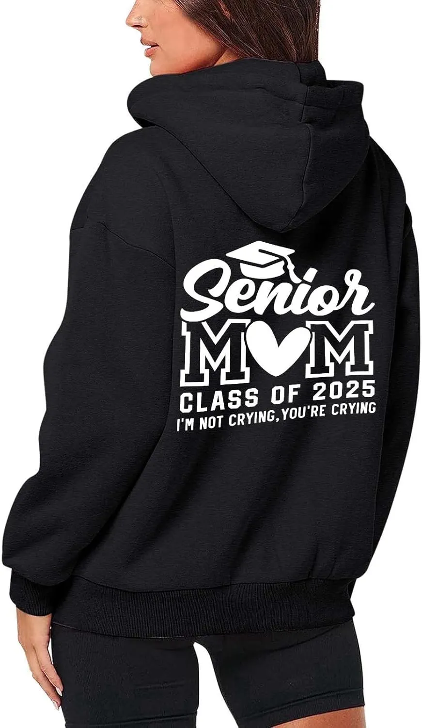 Senior Mom Class of 2025 Zip Up Hoodie Women Long Sleeve Oversized Sweatshirts Y2k Fall Clothes 2024 Fashion Outfits