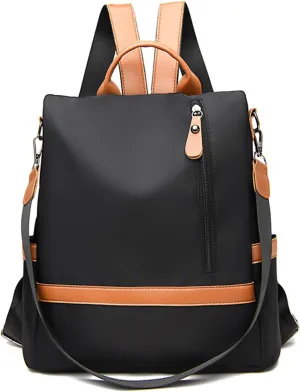 Small Black Anti Theft Backpack Purse for Women, Modern Casual Travel Daypack Backpack with 15L Storage Volume