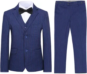 SWOTGdoby Boys Suits 3 Pieces Formal Suit Set Plaid Blazer Vest Pants Slim Fit Suit Jacket for Wedding Party