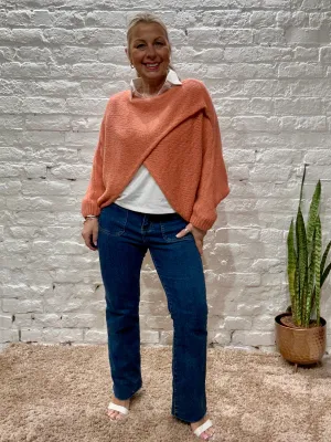 The Criss cross Cosy Chunky Knit Jumper With Long Sleeves