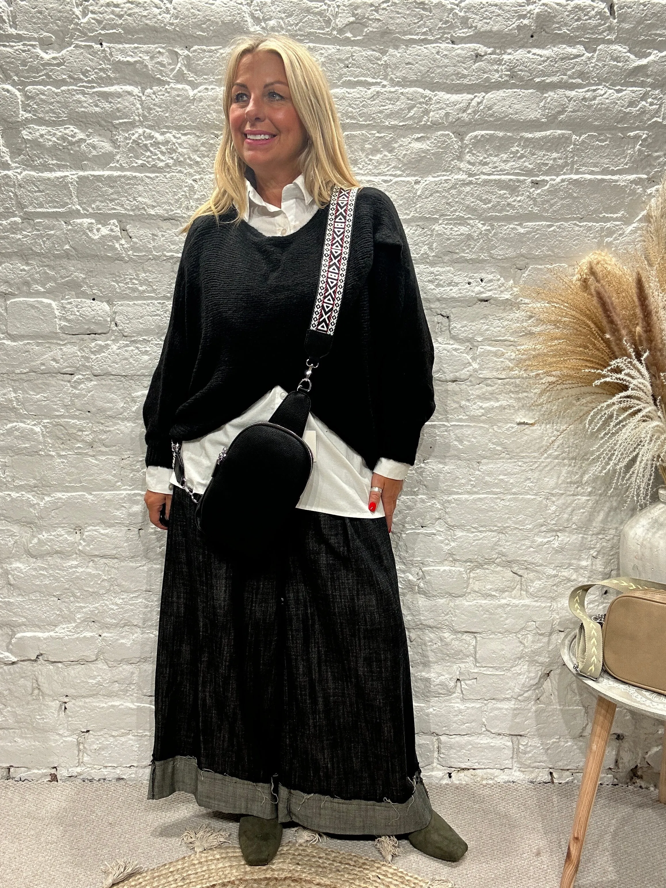 The Criss cross Cosy Chunky Knit Jumper With Long Sleeves
