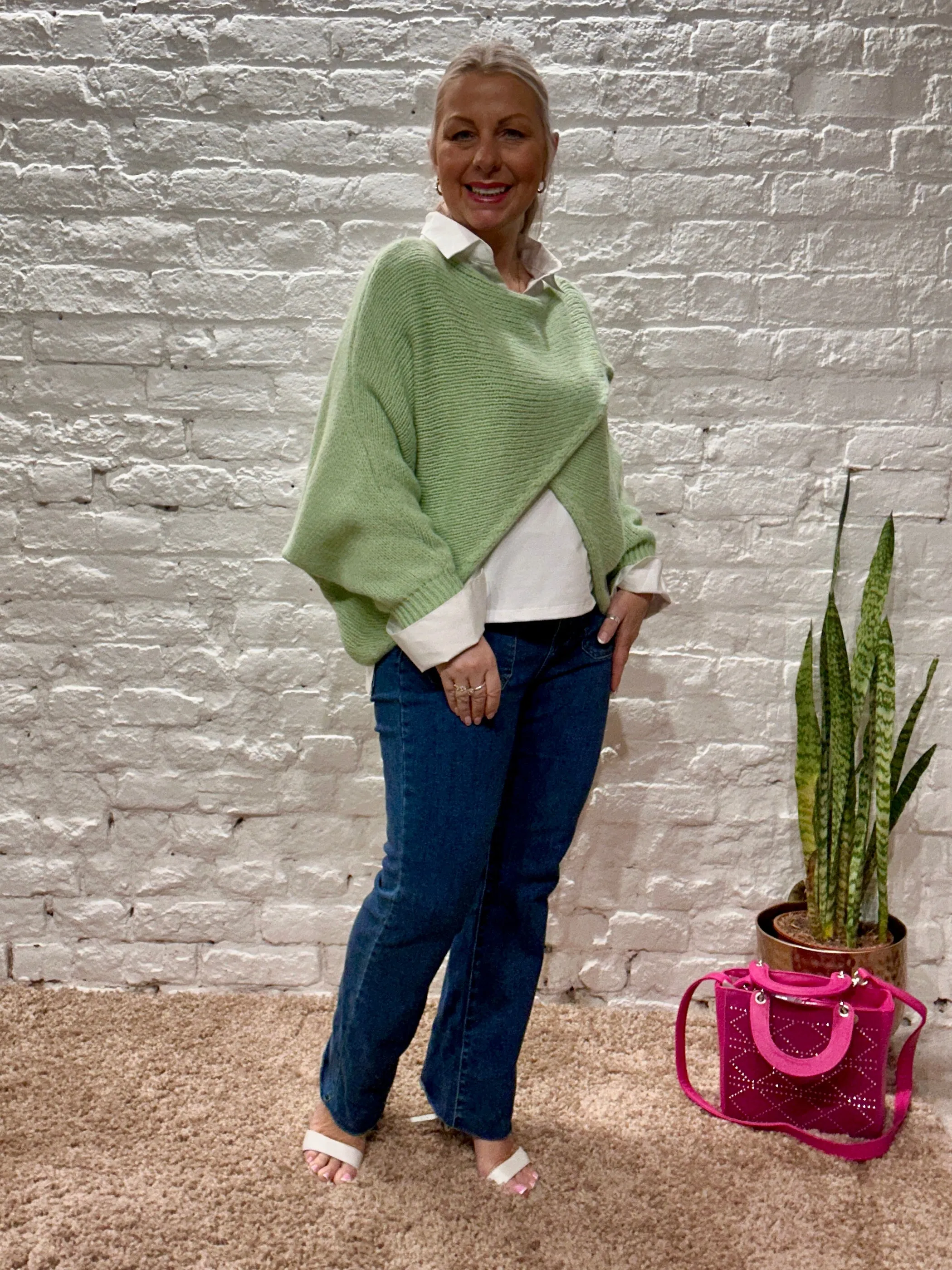 The Criss cross Cosy Chunky Knit Jumper With Long Sleeves