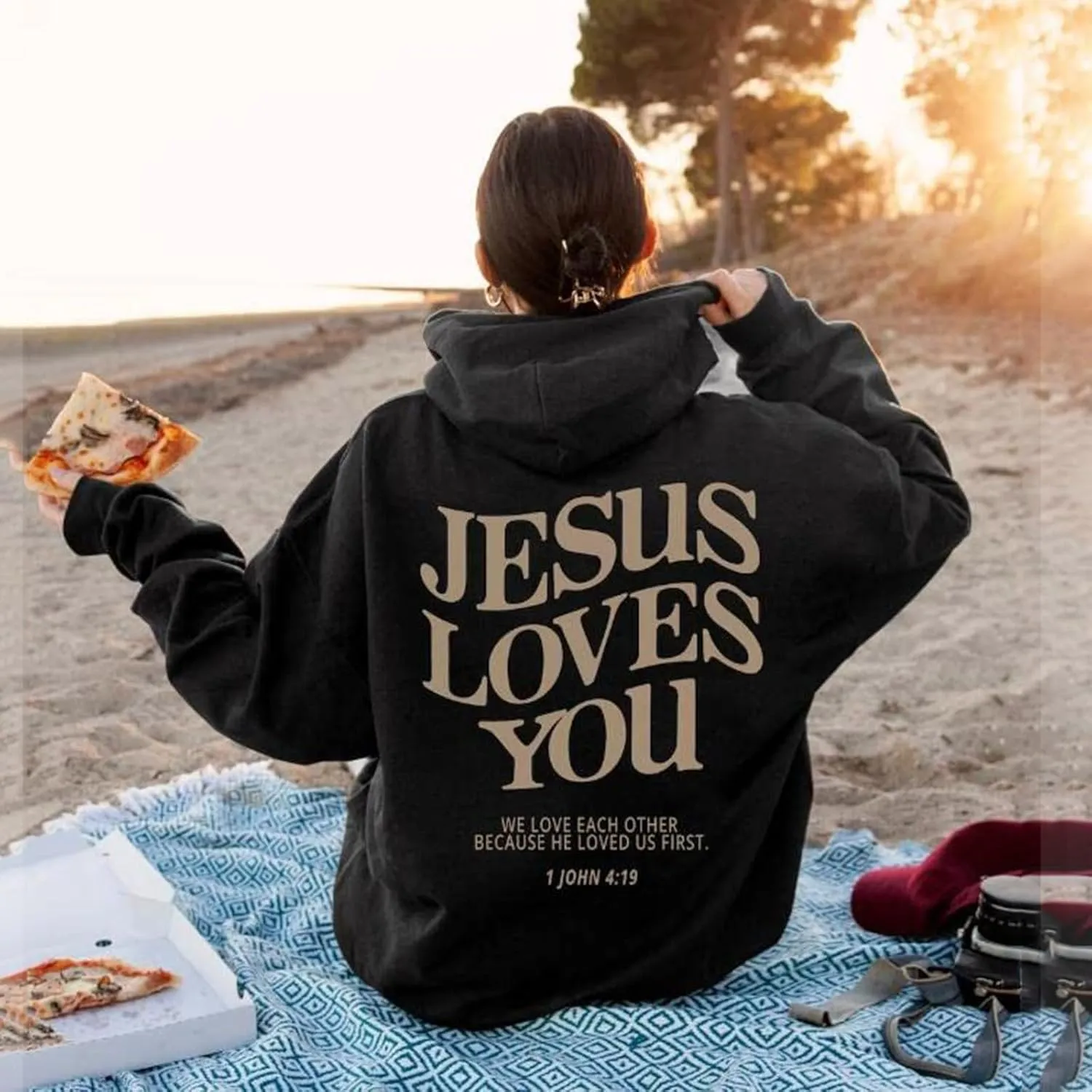 Trust In The Lord Christian Graphic Hoodies Trendy Shape Printed Outfit with Pocket Oversize Fall Winter Fashion 2024