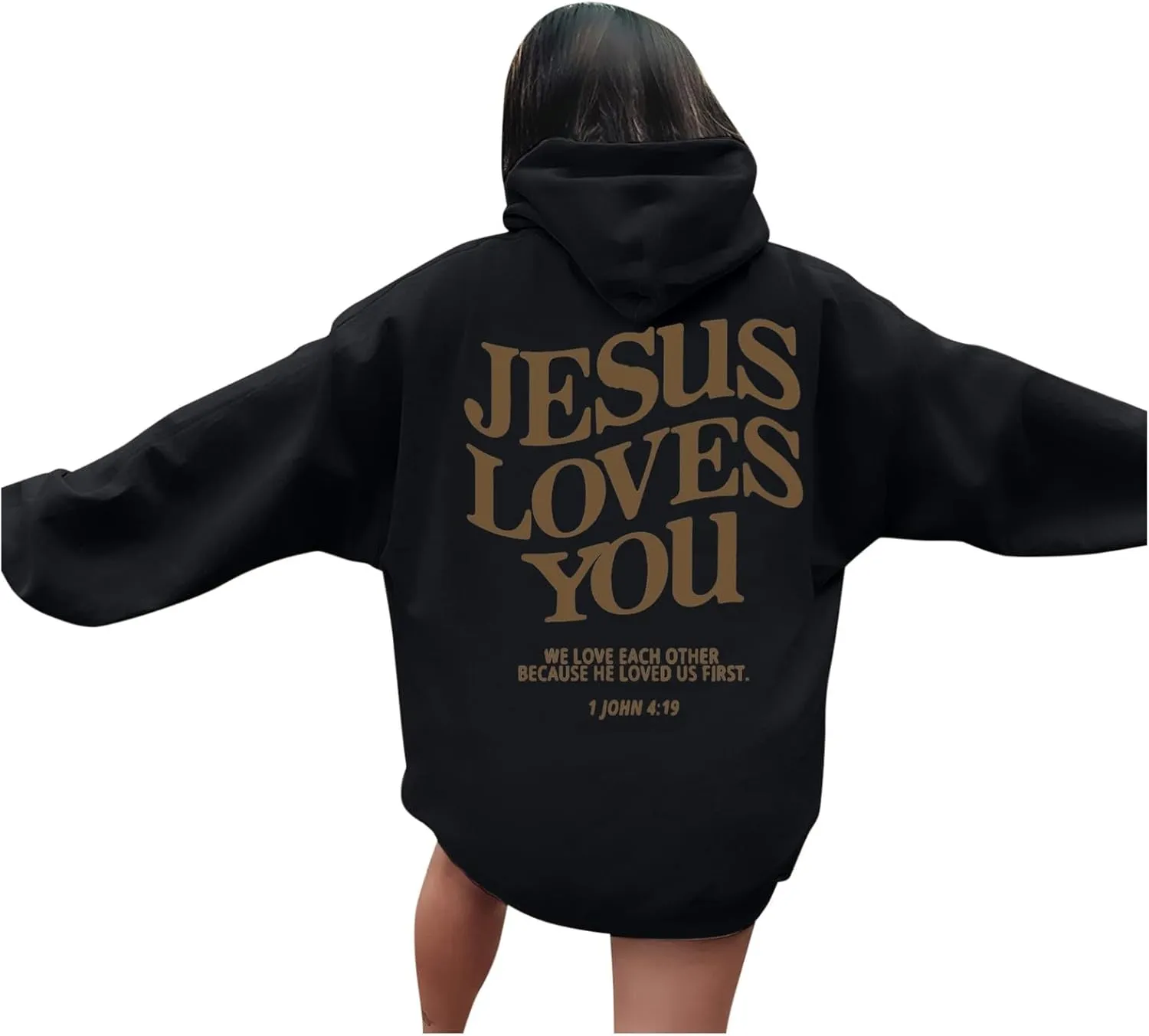 Trust In The Lord Christian Graphic Hoodies Trendy Shape Printed Outfit with Pocket Oversize Fall Winter Fashion 2024