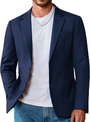 Vssjavun Mens Blazer Sport Coats Casual Lightweight Two Button Dinner Party Suit Jackets