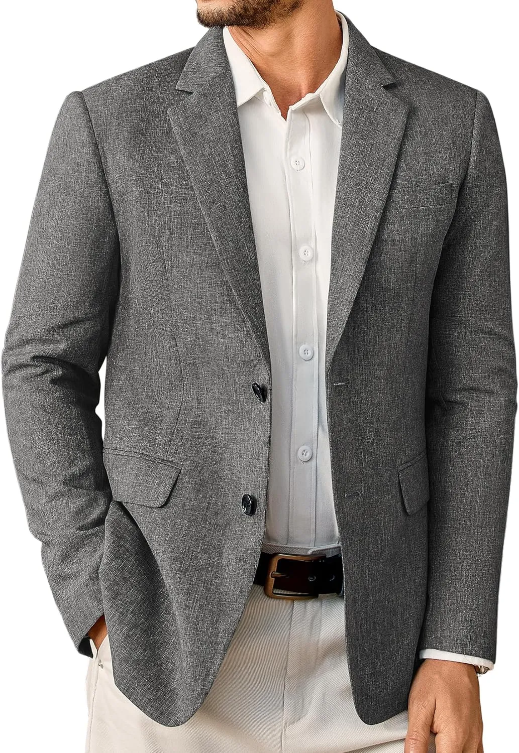 Vssjavun Mens Sport Coats Casual Blazer Two Button Lightweight Business Suit Jacket