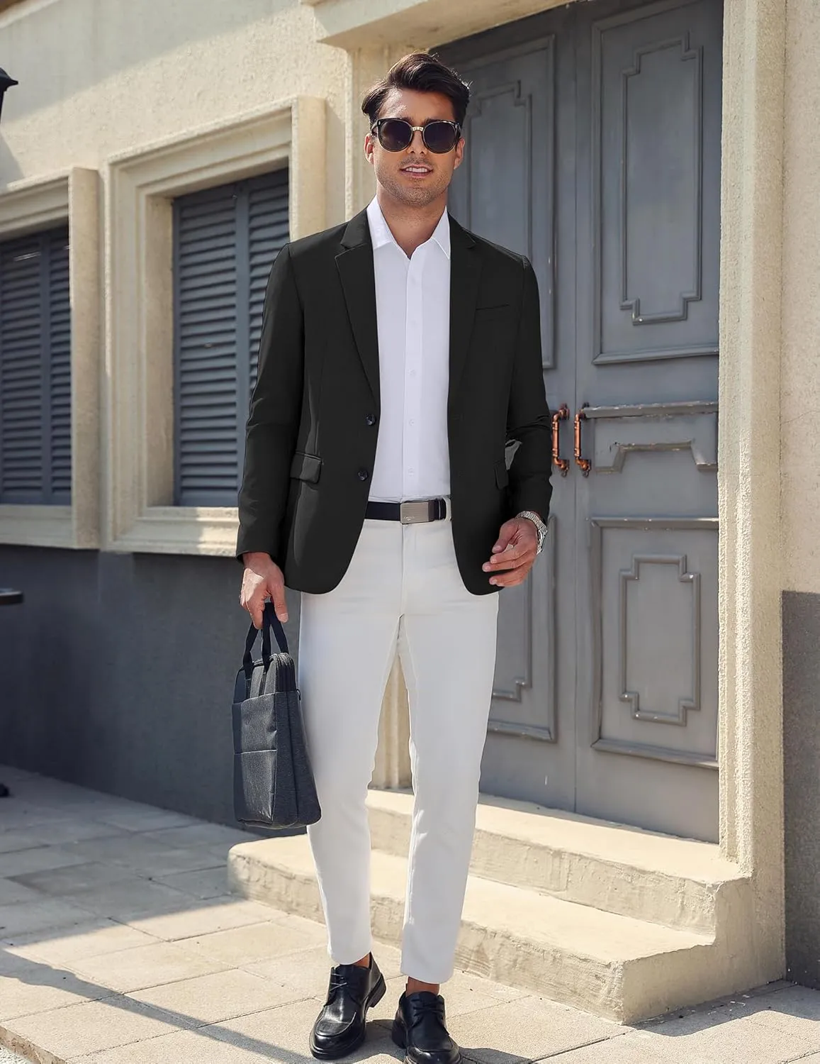 Vssjavun Mens Sport Coats Casual Blazer Two Button Lightweight Business Suit Jacket