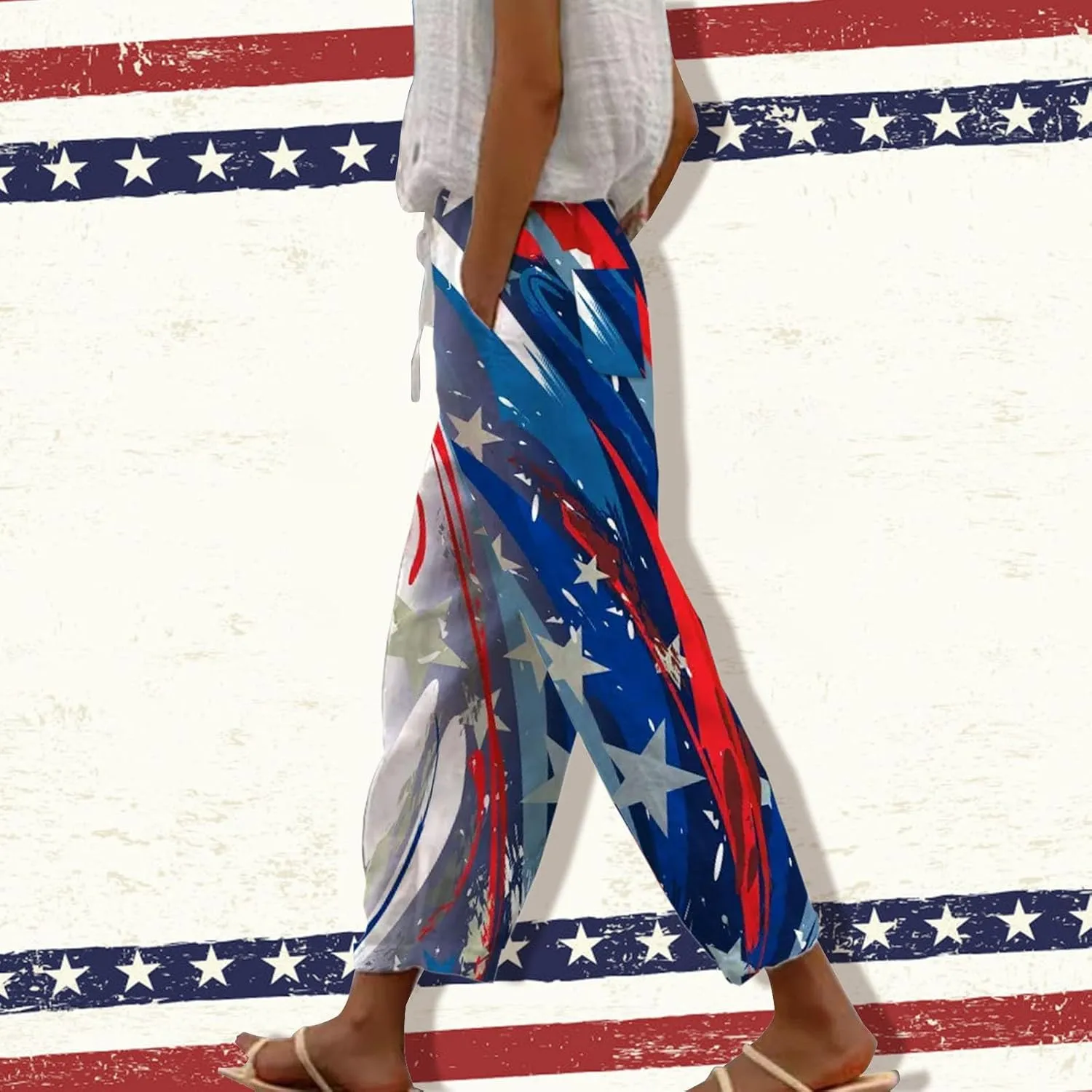 White Capris for Women Casual Drawstring Pants Women Capri Pants for Linen Pants for Women 2024 Capri Pants for