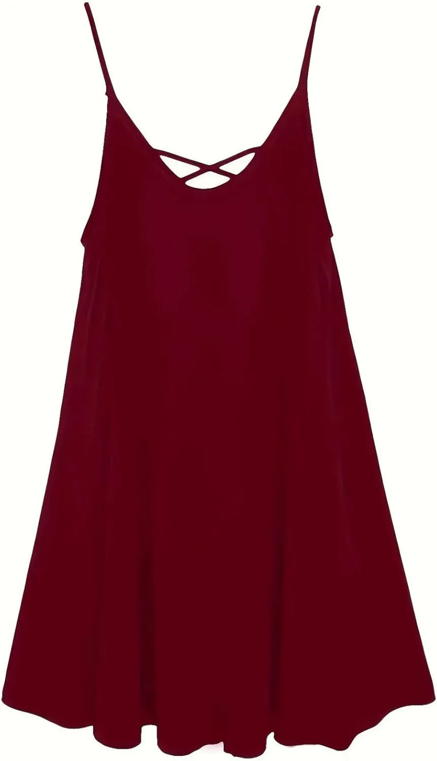 Women Casual Sleeveless Sundress Plus Size Loose Plain Long Summer Beach Dress Wedding Guest Dress Cocktail Chiffon Dresses