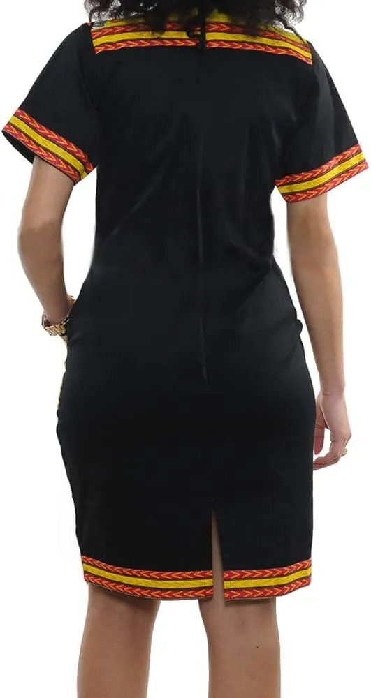 Womens African Attir Bohemian Dashiki Traditional Tribal Vintage Ethnic Midi Dresses