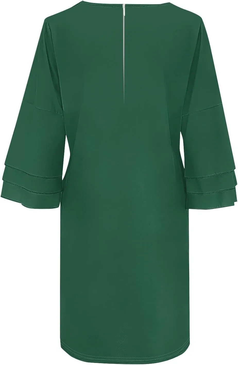 Women's Casual Boho Dress 2025 Spring Summer Loose V Neck 3/4 Bell Sleeve Flowy Beach Vacation Dresses