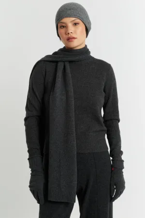 Women's Chinti and Parker Scarf Charcoal Wool-Cashmere One Size