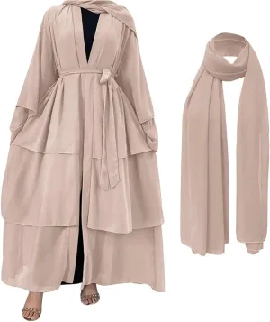 Women's Dubai Style Solid Color Cardigan Robe Muslim Modern Casual Dresses Abaya For Ramadan Outfits Modest Islamic