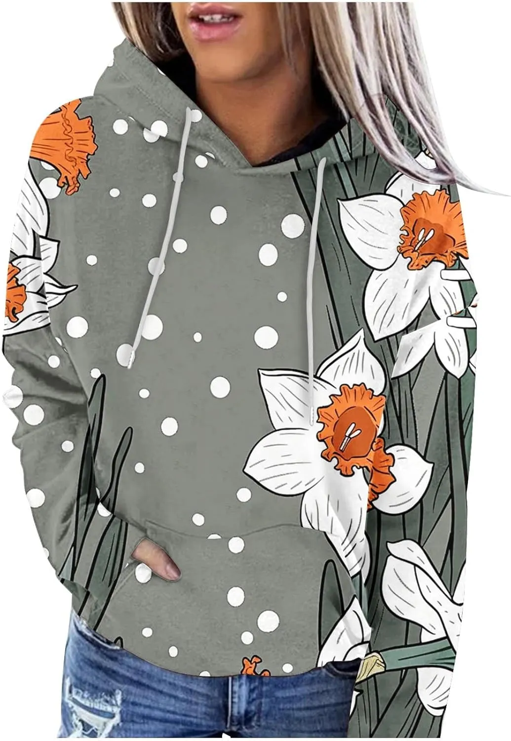 Women's Fall Casual Oversized Hoodies Trendy Long Sleeve Sweatshirts Graphic Print Pullover Lightweight Tops